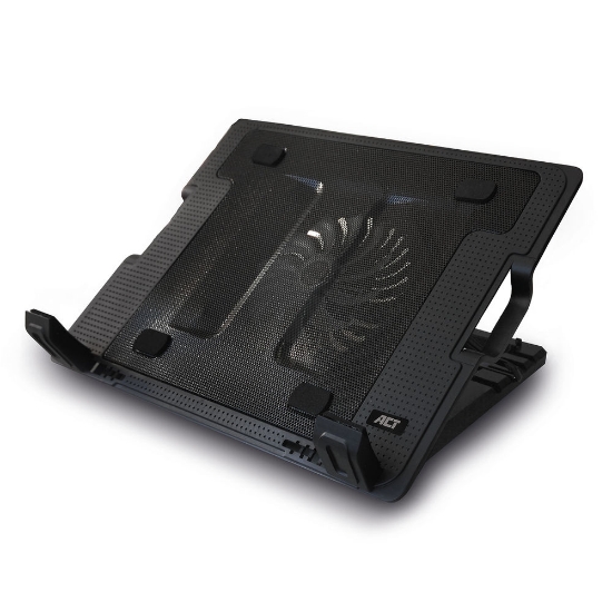 Picture of ACT Laptop stand, with fan, 5 positions height adjustable, 2-port hub