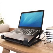 Picture of ACT Laptop stand, with fan, 5 positions height adjustable, 2-port hub