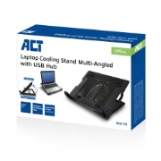 Picture of ACT Laptop stand, with fan, 5 positions height adjustable, 2-port hub