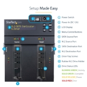 Picture of StarTech.com Standalone M.2 SATA & M.2 NVMe Duplicator and Eraser - HDD/SSD Cloner/Wiper for M.2 PCIe AHCI/NVMe, M.2 SATA, 2.5/3.5" SATA Drives - External Hard Drive Eraser/Duplicator, TAA
