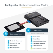 Picture of StarTech.com Standalone M.2 SATA & M.2 NVMe Duplicator and Eraser - HDD/SSD Cloner/Wiper for M.2 PCIe AHCI/NVMe, M.2 SATA, 2.5/3.5" SATA Drives - External Hard Drive Eraser/Duplicator, TAA