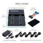 Picture of StarTech.com Standalone M.2 SATA & M.2 NVMe Duplicator and Eraser - HDD/SSD Cloner/Wiper for M.2 PCIe AHCI/NVMe, M.2 SATA, 2.5/3.5" SATA Drives - External Hard Drive Eraser/Duplicator, TAA