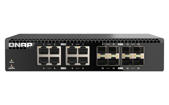 Picture of QNAP QSW-3216R-8S8T network switch Unmanaged L2 10G Ethernet (100/1000/10000) Black