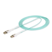 Picture of StarTech.com 3m (9.8ft) LC to LC (UPC) OM4 Multimode Fiber Optic Cable w/Push Pull Tabs, 50/125µm, 100G, Bend Insensitive, Low Insertion Loss - LSZH Fiber Jumper Cord