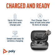Picture of POLY Voyager Free 60+ UC M Carbon Black Earbuds +BT700 USB-C Adapter +Touchscreen Charge Case