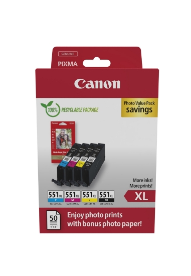 Picture of Canon 6443B008 ink cartridge 4 pc(s) Original High (XL) Yield Black, Cyan, Magenta, Yellow
