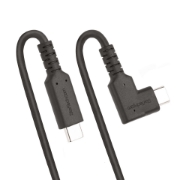 Picture of StarTech.com 1.6ft (50cm) Rugged Right Angle USB-C Cable, USB 3.2 Gen 2 (10 Gbps), Full-Featured USB C to C Data transfer Cable, 4K 60Hz DP Alt Mode, 100W Power Delivery - 90 Degree USB Type-C Cable