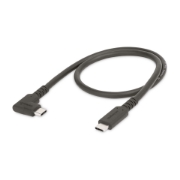 Picture of StarTech.com 1.6ft (50cm) Rugged Right Angle USB-C Cable, USB 3.2 Gen 2 (10 Gbps), Full-Featured USB C to C Data transfer Cable, 4K 60Hz DP Alt Mode, 100W Power Delivery - 90 Degree USB Type-C Cable
