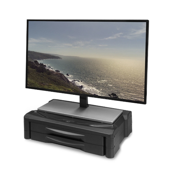 Picture of ACT Monitor stand extra wide with two drawers, adjustable height