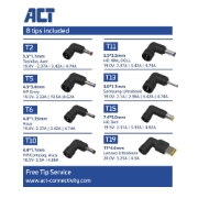Picture of ACT Slim size laptop charger 90W (for laptops up to 17.3 inch)