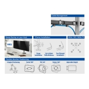 Picture of ACT Monitor arm 32" office, silver, 2 monitors