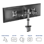 Picture of ACT Monitor arm 32" office, silver, 2 monitors