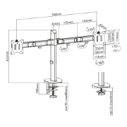 Picture of ACT Monitor arm 32" office, silver, 2 monitors