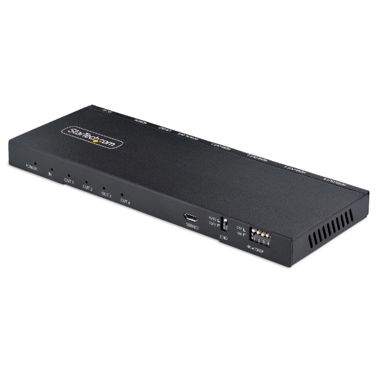 Picture of StarTech.com 4-Port HDMI Splitter, 4K 60Hz HDMI 2.0 Video, 4K HDMI Splitter w/ Built-in Scaler, HDMI Splitter 1 In 4 Out, 3.5mm/Optical Audio Port, HDMI Display/Output Splitter