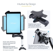 Picture of StarTech.com VESA Mount Adapter for Tablets 7.9 to 12.5in - Up to 2kg (4.4lb) - 75x75/100x100 VESA Patterns - Universal Anti-Theft Tablet VESA Mount Clamp - Secure Tablet Mount - Black