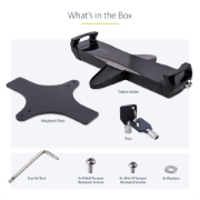 Picture of StarTech.com VESA Mount Adapter for Tablets 7.9 to 12.5in - Up to 2kg (4.4lb) - 75x75/100x100 VESA Patterns - Universal Anti-Theft Tablet VESA Mount Clamp - Secure Tablet Mount - Black
