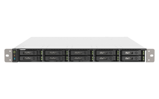 Picture of QNAP TS-h1090FU NAS Rack (1U) EPYC 7232P 64 GB DDR4 0 TB QuTS hero Black, Grey