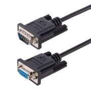 Picture of StarTech.com 3m RS232 Serial Null Modem Cable, Crossover Serial Cable w/Al-Mylar Shielding, DB9 Serial COM Port Cable Female to Male, Compatible w/DTE Devices, Black, F/M