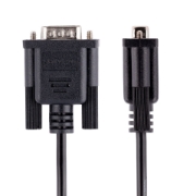 Picture of StarTech.com 3m RS232 Serial Null Modem Cable, Crossover Serial Cable w/Al-Mylar Shielding, DB9 Serial COM Port Cable Female to Male, Compatible w/DTE Devices, Black, F/M