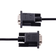 Picture of StarTech.com 3m RS232 Serial Null Modem Cable, Crossover Serial Cable w/Al-Mylar Shielding, DB9 Serial COM Port Cable Female to Male, Compatible w/DTE Devices, Black, F/M