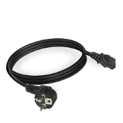 Picture of ACT Powercord mains connector CEE 7/7 male (angled) - C13 black 2 m