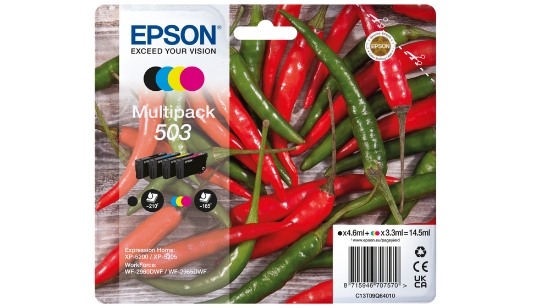 Picture of Epson 503 ink cartridge 4 pc(s) Original Standard Yield Black, Cyan, Magenta, Yellow