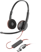 Picture of POLY Blackwire 3220 Stereo USB-C Headset +USB-C/A Adapter (Bulk)