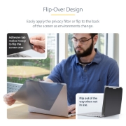 Picture of StarTech.com 14-inch 16:9 Flip-Over Privacy Screen with Touch, Anti-Glare Privacy Filter, Laptop Monitor Screen Protector with 51% Blue Light Reduction