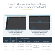 Picture of StarTech.com 14-inch 16:9 Flip-Over Privacy Screen with Touch, Anti-Glare Privacy Filter, Laptop Monitor Screen Protector with 51% Blue Light Reduction