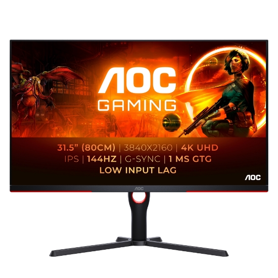 Picture of AOC G3 U32G3X/BK LED display 80 cm (31.5") 3840 x 2160 pixels 4K Ultra HD Black, Red