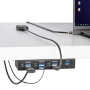 Picture of StarTech.com 5G7AINDRM-USB-A-HUB interface hub USB 3.2 Gen 1 (3.1 Gen 1) Type-B 5000 Mbit/s Black