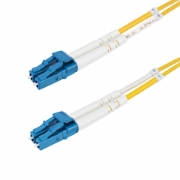 Picture of StarTech.com 40m (131ft) LC to LC (UPC) OS2 Single Mode Duplex Fiber Optic Cable, 9/125µm, 100G, Bend Insensitive, Low Insertion Loss - LSZH Fiber Jumper Cord