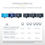 Picture of StarTech.com USB-C Triple Monitor Multiport Adapter, Dual 4K 60Hz + 4K 30Hz HDMI & DisplayPort, 3-Port USB 10Gbps Hub, 100W PD Pass-Through, GbE, Travel Dock, Windows & ChromeOS
