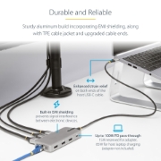 Picture of StarTech.com USB-C Triple Monitor Multiport Adapter, Dual 4K 60Hz + 4K 30Hz HDMI & DisplayPort, 3-Port USB 10Gbps Hub, 100W PD Pass-Through, GbE, Travel Dock, Windows & ChromeOS