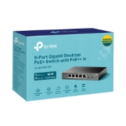 Picture of TP-Link TL-SG1005P-PD network switch Gigabit Ethernet (10/100/1000) Power over Ethernet (PoE) Black