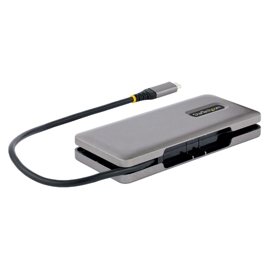 Picture of StarTech.com 4-Port USB-C Hub, 4x USB-C Ports, USB 3.2 Gen 2 (10Gbps) - Portable USB C Hub with 100W Power Delivery Pass-Through - USB Type C Hub w/ 12.6in/32cm Wrap-Around Cable