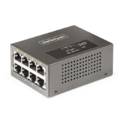 Picture of StarTech.com 4-Port Multi-Gigabit PoE++ Injector, 5/2.5/1G Ethernet (NBASE-T), PoE/PoE+/PoE++ (802.3af/802.3at/802.3bt), 160Watts Power Budget, Wall/DIN Rail Mountable, Unmanaged