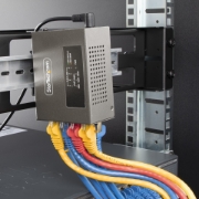 Picture of StarTech.com 4-Port Multi-Gigabit PoE++ Injector, 5/2.5/1G Ethernet (NBASE-T), PoE/PoE+/PoE++ (802.3af/802.3at/802.3bt), 160Watts Power Budget, Wall/DIN Rail Mountable, Unmanaged