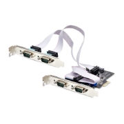 Picture of StarTech.com 4-Port Serial PCIe Card, Quad-Port PCI Express to RS232/RS422/RS485 (DB9) Serial Card, Low-Profile Bracket Incl., 16C1050 UART, Windows/Linux, TAA Compliant - Level-4 ESD Protection