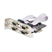 Picture of StarTech.com 4-Port Serial PCIe Card, Quad-Port PCI Express to RS232/RS422/RS485 (DB9) Serial Card, Low-Profile Bracket Incl., 16C1050 UART, Windows/Linux, TAA Compliant - Level-4 ESD Protection