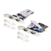 Picture of StarTech.com 4-Port Serial PCIe Card, Quad-Port PCI Express to RS232/RS422/RS485 (DB9) Serial Card, Low-Profile Bracket Incl., 16C1050 UART, Windows/Linux, TAA Compliant - Level-4 ESD Protection