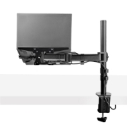Picture of StarTech.com Laptop Desk Mount - Monitor and Laptop Mount - Displays up to 34in (8kg/17.6lb) & Laptops (4.5kg/9.9lb) - Articulating VESA Laptop Tray Arm - Clamp / Grommet Mount