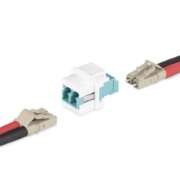 Picture of StarTech.com LC to LC Coupler, LC Fiber Coupler, LC/UPC Keystone Jack, Duplex Fiber Optic LC Keystone Coupler for Patch Panel