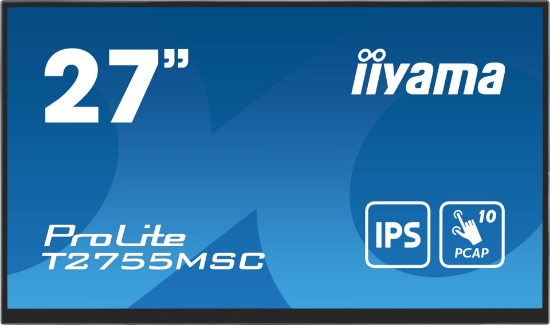 Picture of iiyama ProLite T2755MSC-B1 computer monitor 68.6 cm (27") 1920 x 1080 pixels Full HD LED Touchscreen Tabletop Black