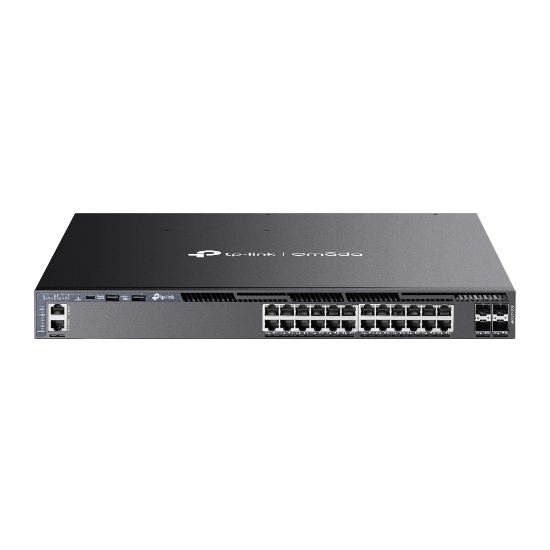 Picture of TP-Link Omada 24-Port Gigabit Stackable L3 Managed PoE+ Switch with 4 10G Slots