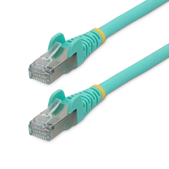 Picture of StarTech.com 7.5m CAT6a Ethernet Cable - Aqua - Low Smoke Zero Halogen (LSZH) - 10GbE 500MHz 100W PoE++ Snagless RJ-45 w/Strain Reliefs S/FTP Network Patch Cord