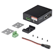 Picture of StarTech.com PoE+ Industrial Fiber to Ethernet Media Converter 60W - SFP to RJ45 - Singlemode/Multimode Fiber to Copper Gigabit Ethernet - Compact Size - IP-30/ -40 to +75C