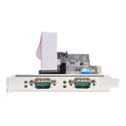 Picture of StarTech.com 2-Port Serial PCIe Card, Dual-Port PCI Express to RS232/RS422/RS485 (DB9) Serial Card, Low-Profile Brackets Incl., 16C1050 UART, Windows/Linux, TAA Compliant - Level-4 ESD Protection