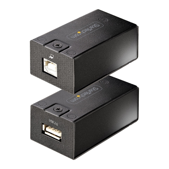 Picture of StarTech.com 150m (492ft) USB 2.0 Extender over Cat5e/Cat6 Ethernet Cable, Externally Powered USB Extender via RJ45/Network Cable, USB Over Ethernet Cable Extender/Adapter