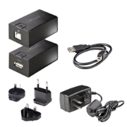 Picture of StarTech.com 150m (492ft) USB 2.0 Extender over Cat5e/Cat6 Ethernet Cable, Externally Powered USB Extender via RJ45/Network Cable, USB Over Ethernet Cable Extender/Adapter